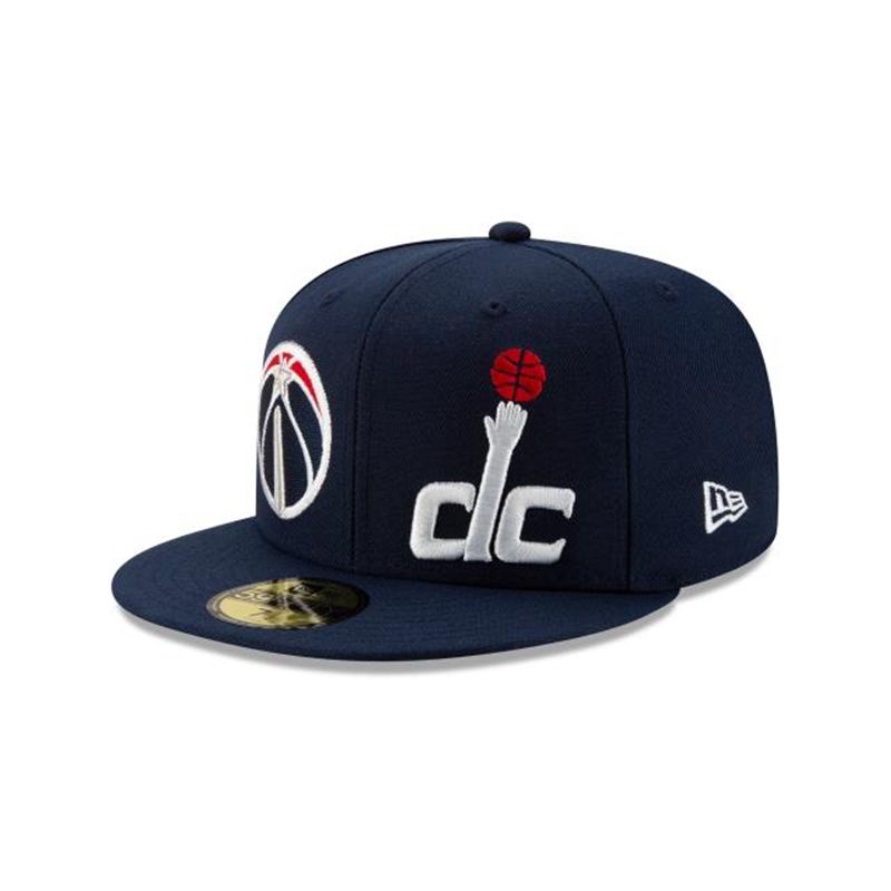 NBA Washington Wizards Double Hit 59Fifty Fitted (GYZ8809) - Blue New Era Caps